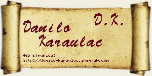 Danilo Karaulac vizit kartica